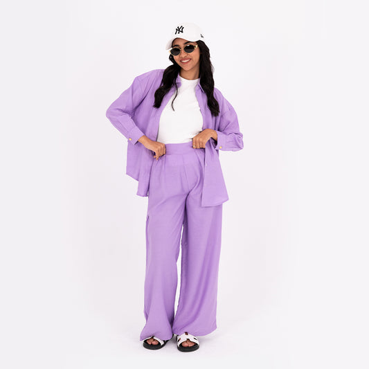 Dark Lavender oversize Linen Set