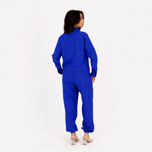 Royal Blue Baggy Linen Set