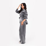 Disco Grey Oversize Satin Set