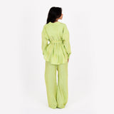 Apple Green Oversize Satin Set
