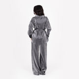 Disco Grey Oversize Satin Set