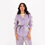 Purple Oversize Satin Set