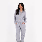 Silver Baggy Satin Set