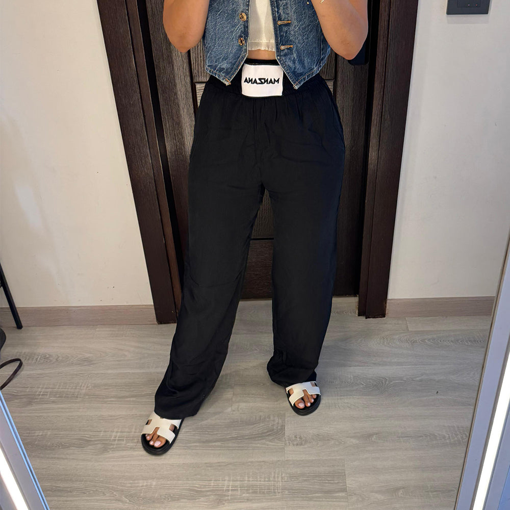 Black Joggers with Double waist