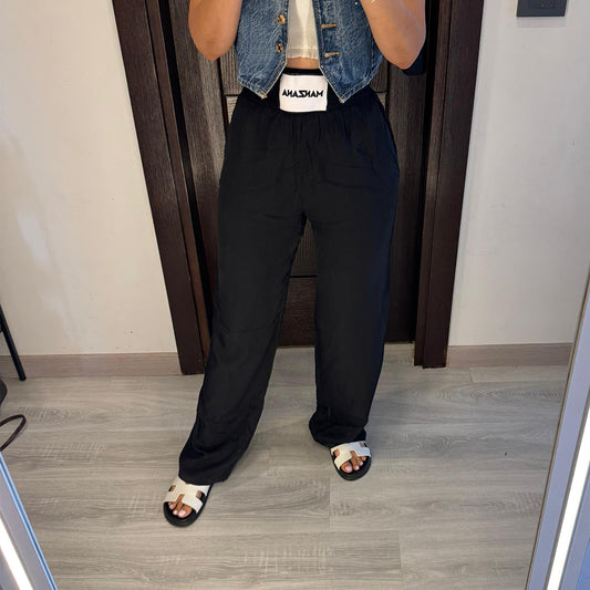 Black Joggers with Double waist