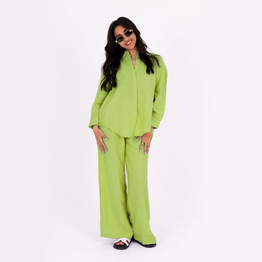 Apple Green Oversize Linen Set