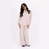 Beige Oversize Linen Set