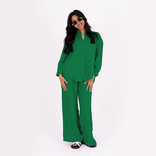 Green Oversize Linen Set