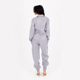 Silver Baggy Satin Set