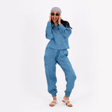 Turquoise Baggy Satin Set