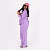 Dark Lavender oversize Linen Set