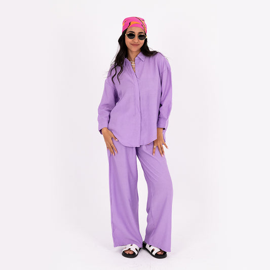 Dark Lavender oversize Linen Set