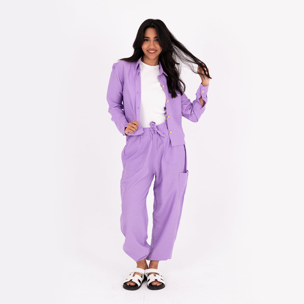 Lavender Baggy Linen Set