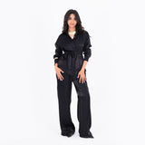 Black Oversize Satin Set