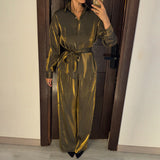 Disco Gold Satin Oversize Set