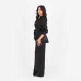 Black Oversize Satin Set