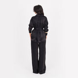 Black Oversize Satin Set