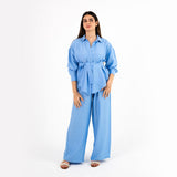 Baby Blue Oversize Linen Set