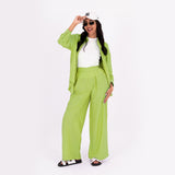 Apple Green Oversize Linen Set