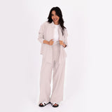 Beige Oversize Linen Set
