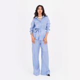 Baby Blue Oversize Satin Set