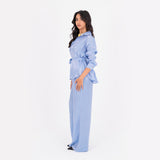 Baby Blue Oversize Satin Set