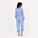 Baby Blue Baggy Satin Set