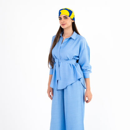 Baby Blue Oversize Linen Set