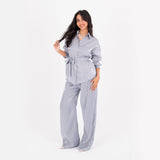 Silver Oversize Satin Set