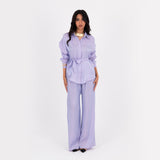 Lavender Oversize Satin Set