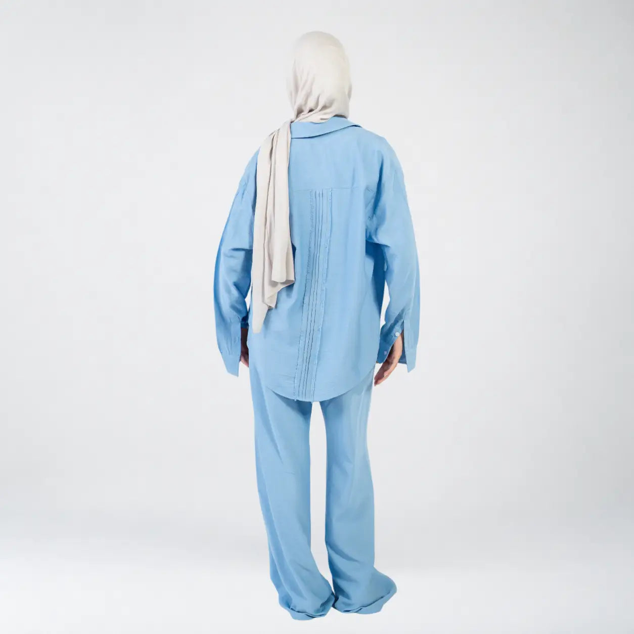 Baby blue Linen Striped Set