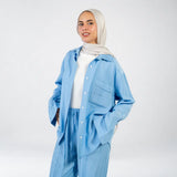 Baby blue Linen Striped Set