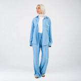 Baby blue Linen Striped Set