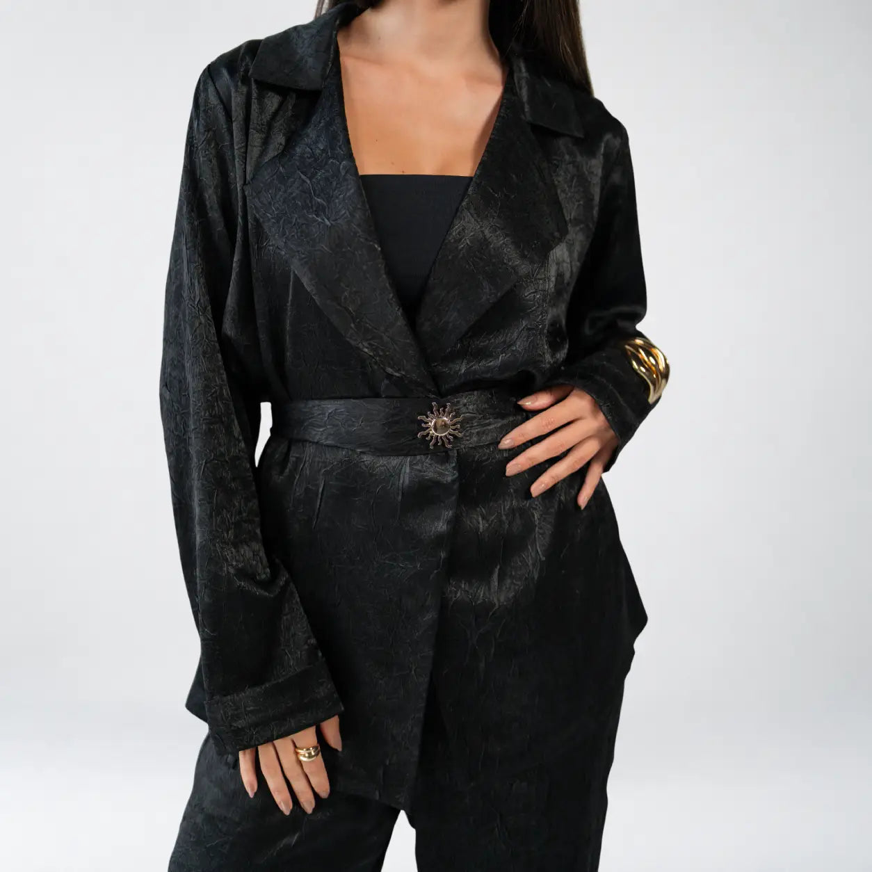 Black Wrinkled Chic Set