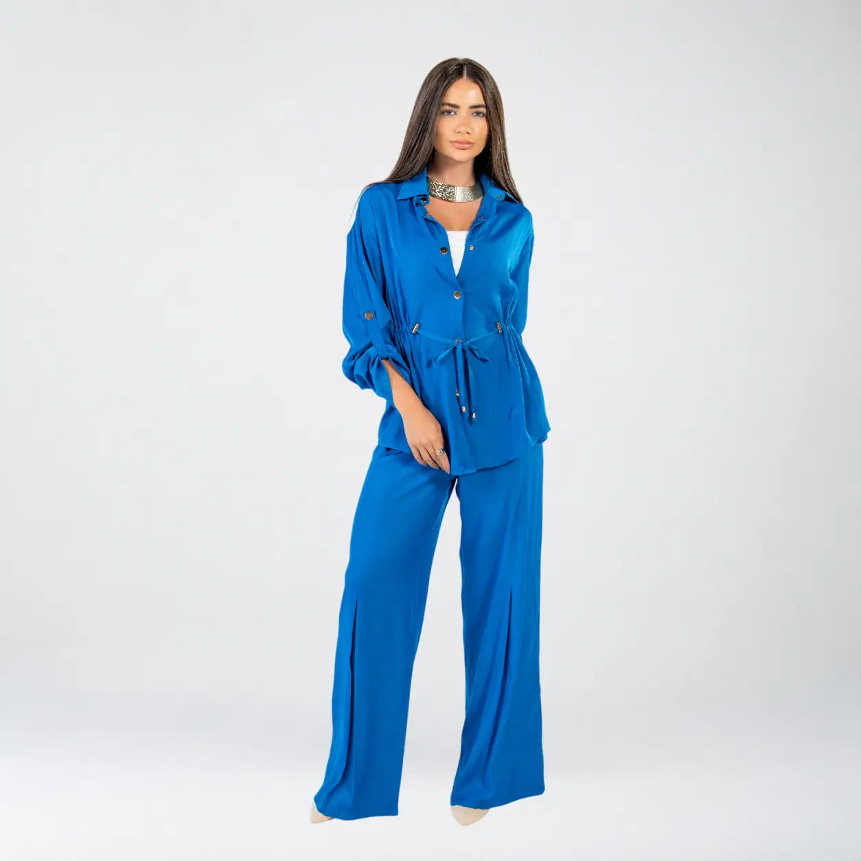 Blue Voile Button Set