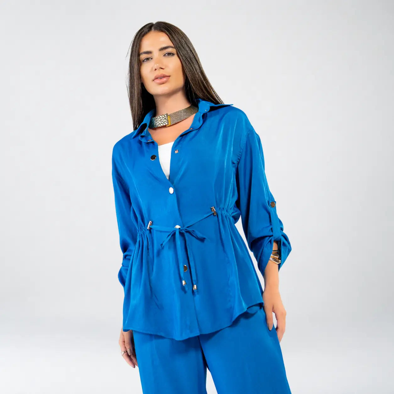 Blue Voile Button Set
