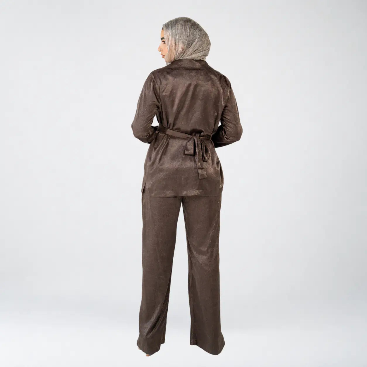 Brown Wrinkled Chic Set