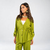 Green Voile Button Set