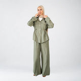 Olive Linen Button Set