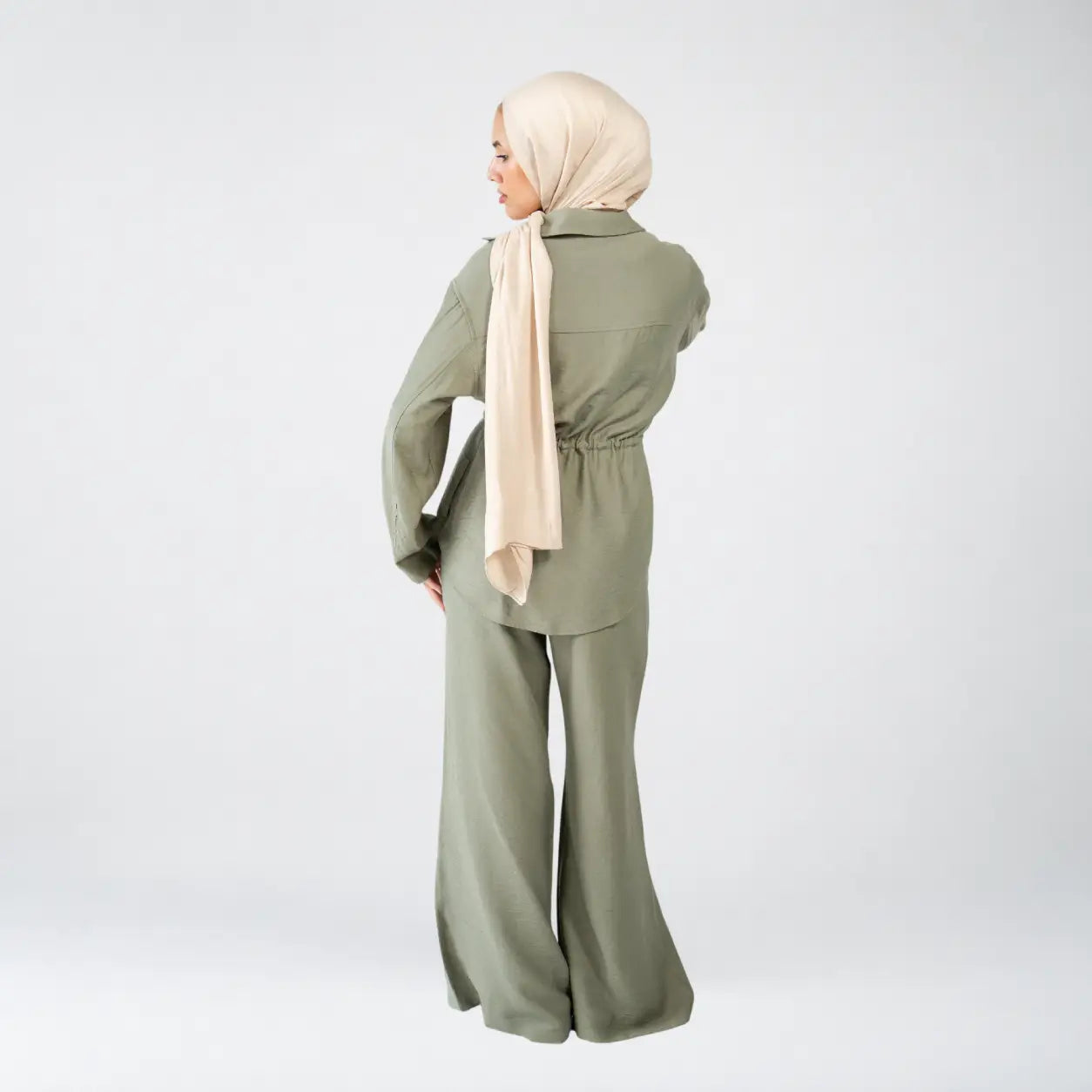 Olive Linen Button Set