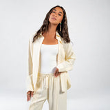 Yellow Linen Striped Set