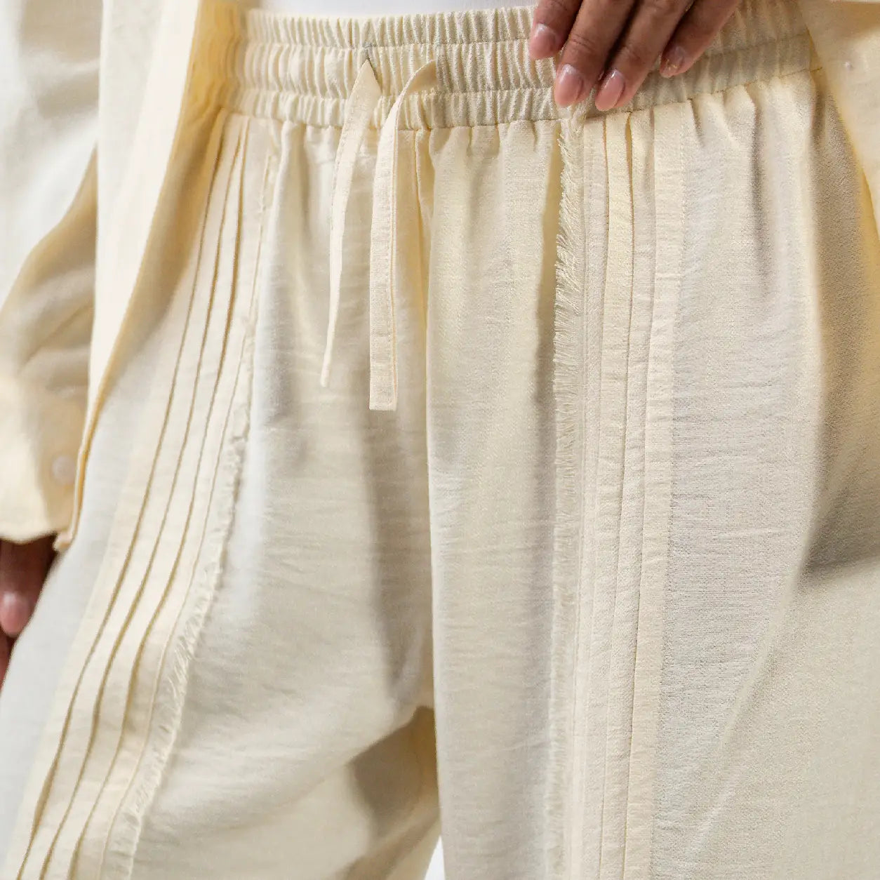 Yellow Linen Striped Set